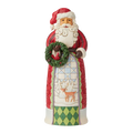 Statue Santa Holding Wreath