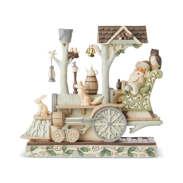 Figurine Woodland Santa In Train