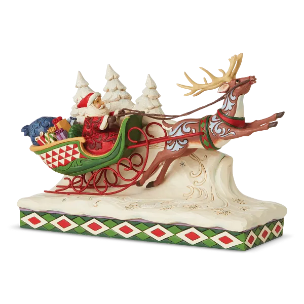 Figurine Reindeer Pulling San