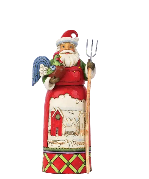 Santa With Farm Scene