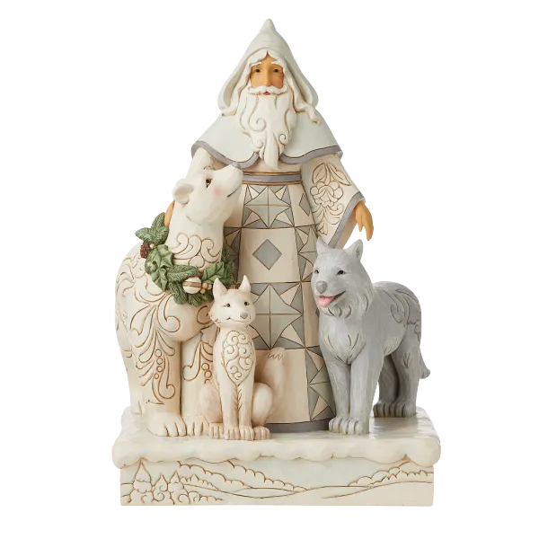 Statue Woodland Santa With