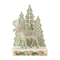 White Woodland Moose With Trees