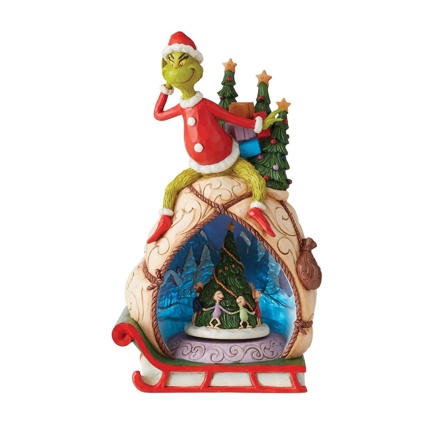 Grinch w/Lited Rotatable Scene - by Jim Shore image 0
