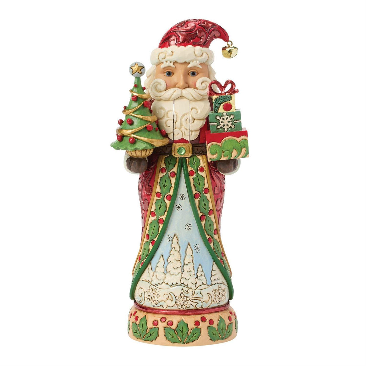 Christmas Keepsake Traditional Nutcracker Santa Holding Tree