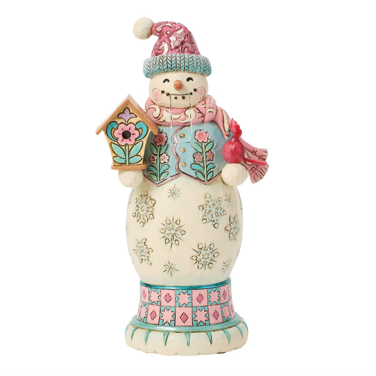 Cool Friends Pastel Nutcracker Snowman with Birdhouse