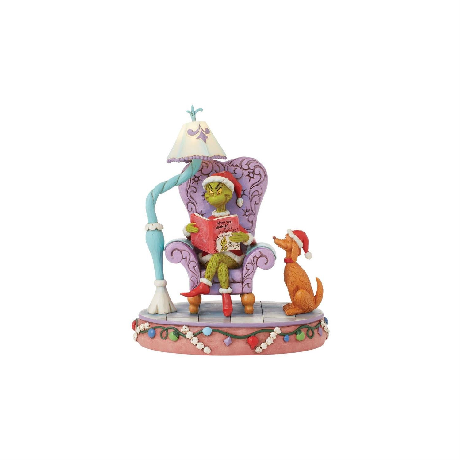 Grinch in Chair with Lamp - by Jim Shore image 0